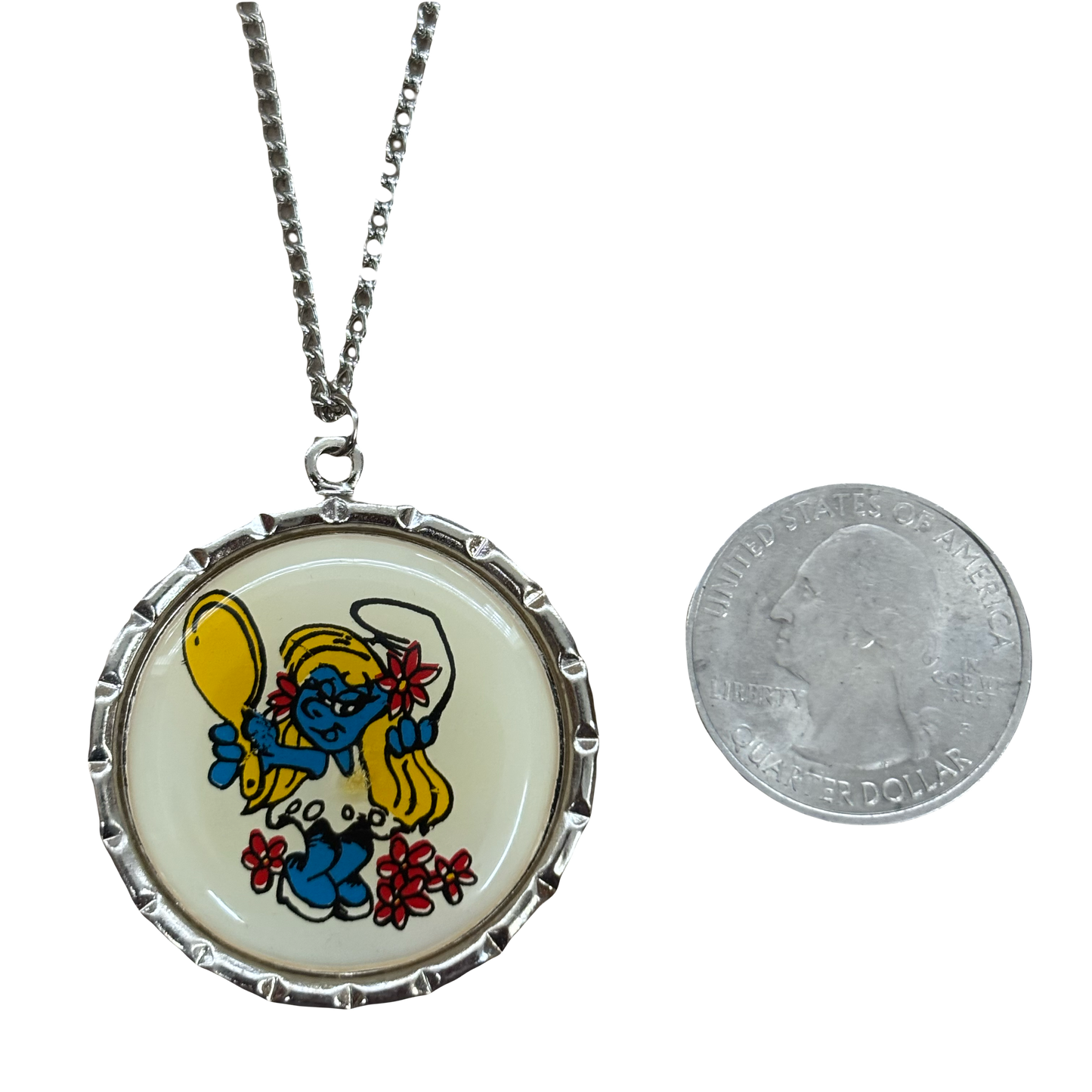 Vintage Smurfette Necklace