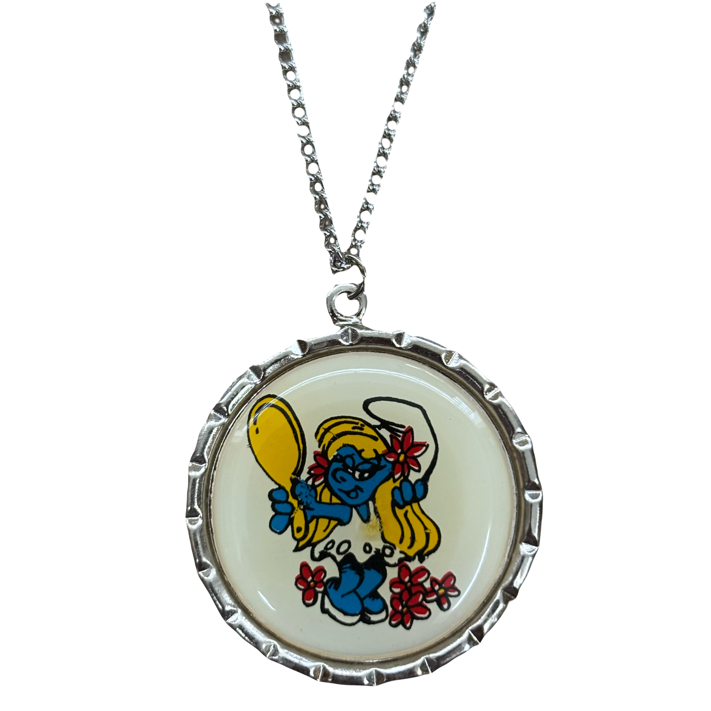 Vintage Smurfette Necklace